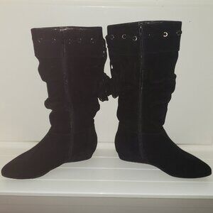 Black Tammy-14 Flat Slouchy Boots [Breckelle’s] [Size 8]